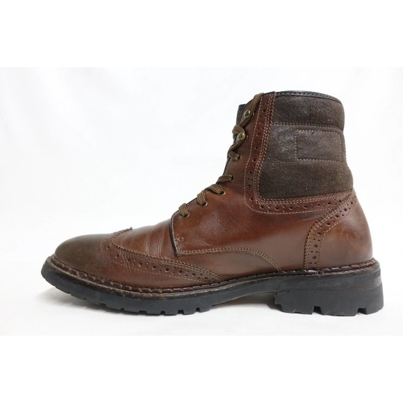 JOHNSTON & MURPHY Men Ankle Boots 10 M Brown Wingtip Shearling-Lined Insulated main image 5